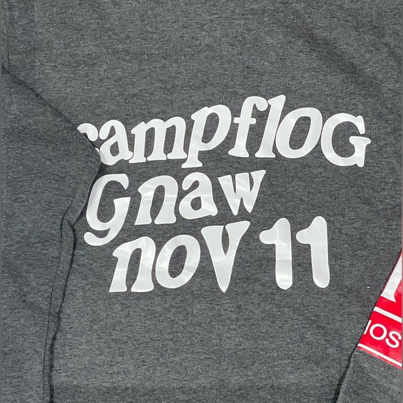 Unisex Trendy Gray Graffiti Letters Hoodie - Picture 4 of 5